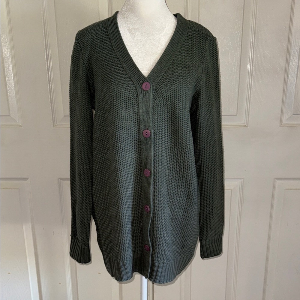 Anthropologie Chan Luu Gray Wool Button Front Cardigan